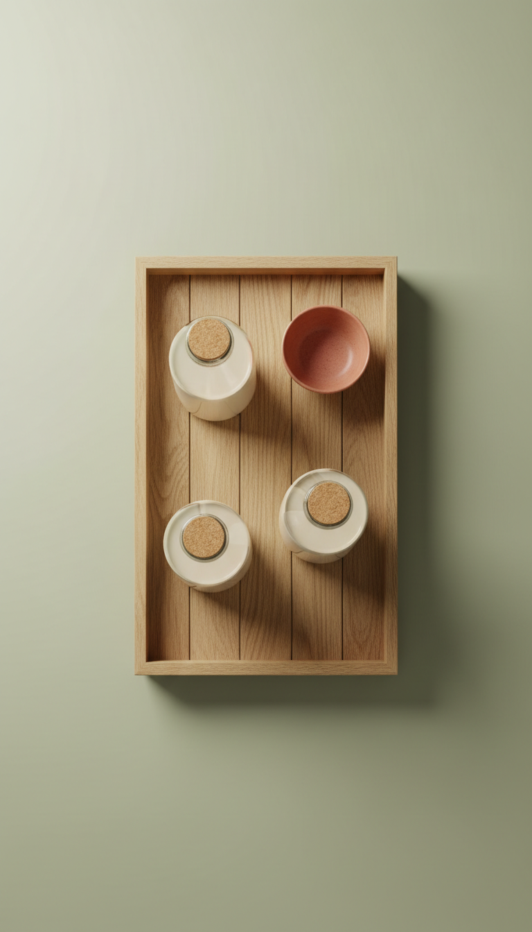 Wood Tray in Oat Milk Finish