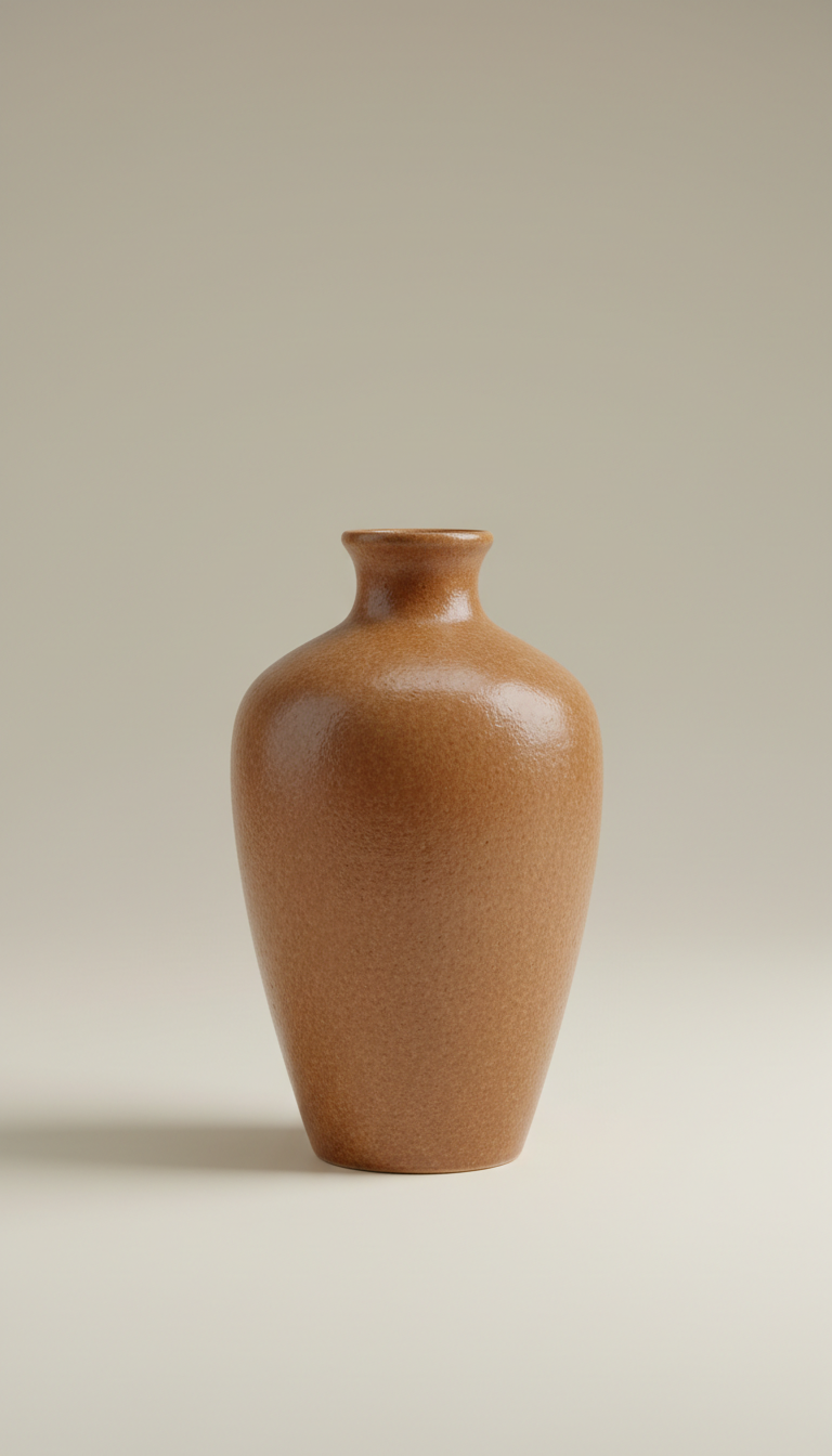 Ceramic Vase in Toasted Pecan