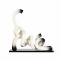 Ribbon Cat Sculpture in White