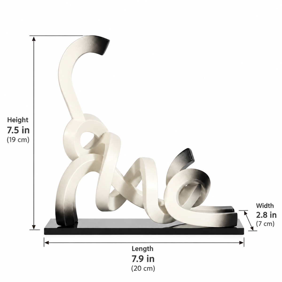 Ribbon Cat Sculpture in White